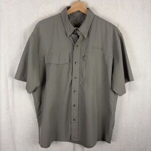 Kryptek Vented Short Sleeve Button Up Shirt Fishing Shooting‎ Size Large Gray